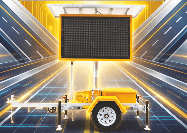 VMS Mobile Trailer - JCT-EF4 Mobile Hydraulic Display Unit with P4 Outdoor Screen
